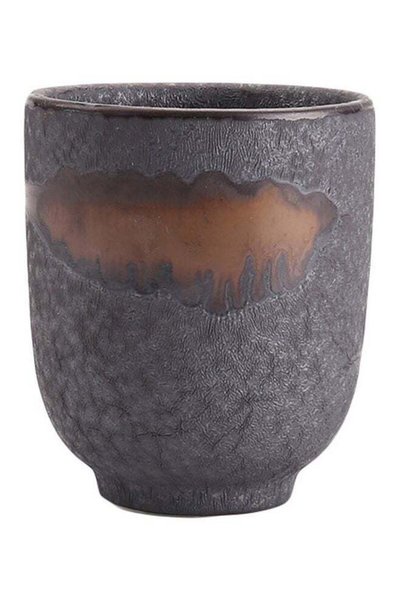 Generic Stoneware Coffee Mug Black/Brown 190ml