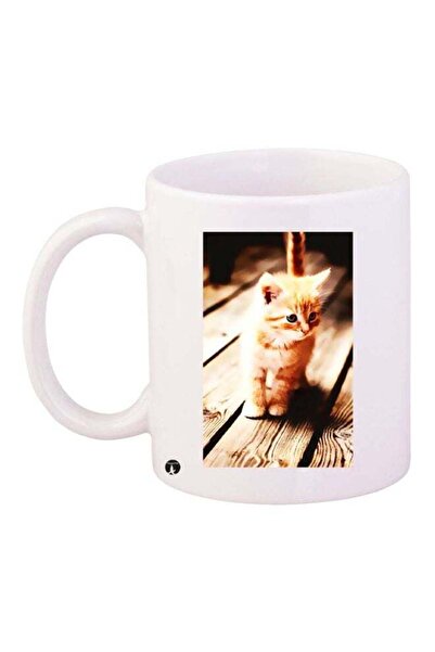 Generic BP Kitty Printed Coffee Mug White/Beige/Brown