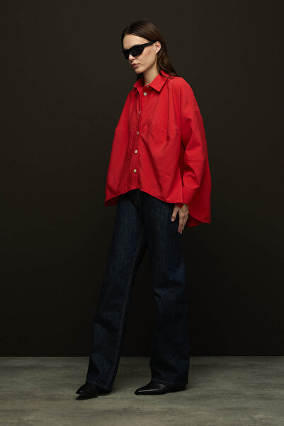 SENA GÜVEN Sienna Manşetli Gömlek Kırmızı