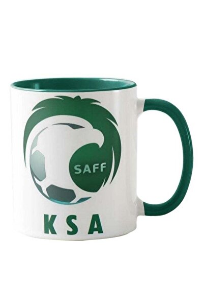 Generic Saudi Arabia Saff Printed Mug Dark Green & White