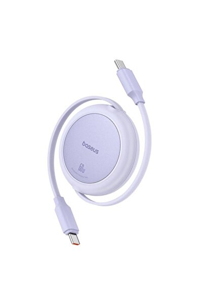 Baseus Cablu Free2Pull Mini USB-C la USB-C, 60W, 1m, violet, retractabil
