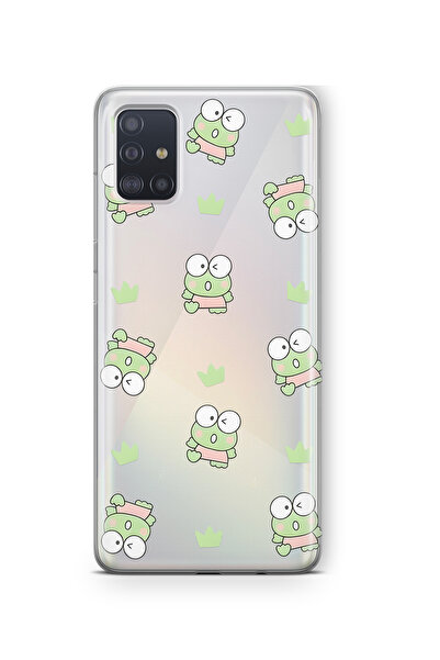 FLAMENKO Samsung Galaxy M51 Uyumlu Kurbağa Desenli Şeffaf Telefon Kılıfı