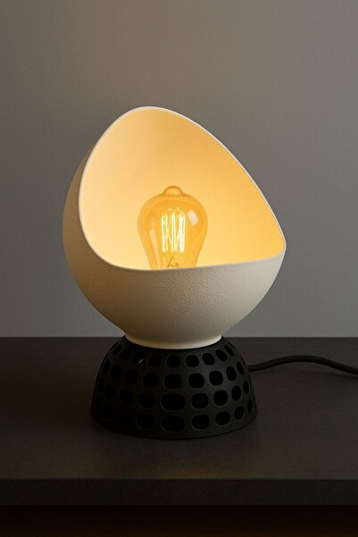 Rekatech Light Wave Modern Decorative Table Lamp Lampshade - Bohemian Lampshade - Concrete Look