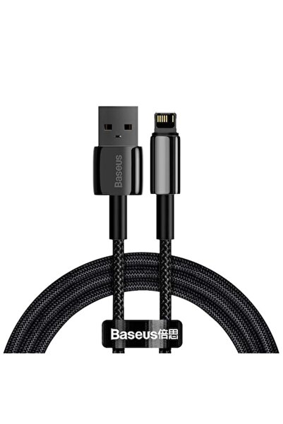 Baseus Tungsten Gold Fast Charging USB to Lightning Cable (2m, 2.4A) - Black