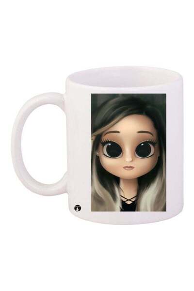 Generic BP Cartoon Girl Printed Coffee Mug White/Beige/Grey
