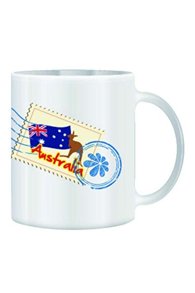 Generic giftex Australia Post Mark Design With Stamp Theme Mug White/Blue/Red