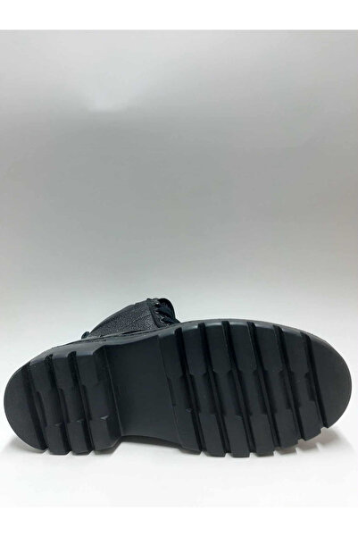 Bulldozer Genuine Leather Lace-Up Zippered Black Color Non-Slip Light Sole Winter Men's Boots