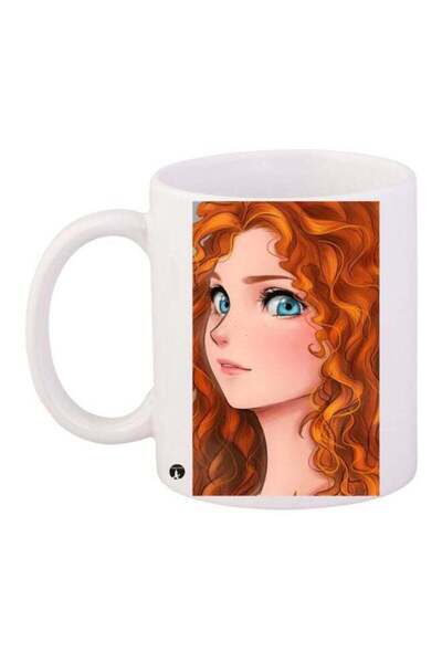 Generic BP Cartoon Girl Printed Coffee Mug White/Brown/Beige