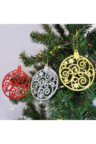 Kika Στολίδι για το χριστουγεννιάτικο δέντρο 3 τεμαχίων με γκλίτερ