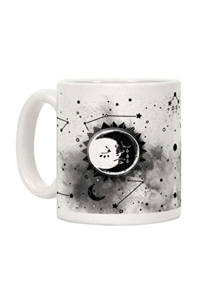 Generic Sun And Moon Faces Printed Coffee Mug White