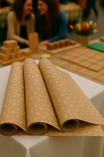 OLİ Art Kraft Snowflake Wrapping Paper 10 Pieces 70X100Cm Gift Packaging Gift...