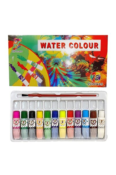 Issa Acuarele pe bază de apă, tub 12 x 6 ml – 12 culori + pensulă de 15 cm