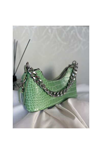 ERGİNCİ HOME Μεταλλική αλυσίδα με λεπτομέρειες από κροκόδειλο, τσάντα ώμου κα...