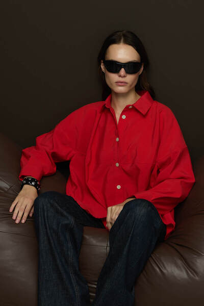 SENA GÜVEN Sienna Manşetli Gömlek Kırmızı