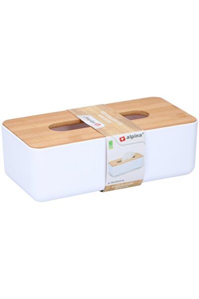Alpina Suport pentru cutie de șervețele, plastic 26x13x8,6 cm + bambus