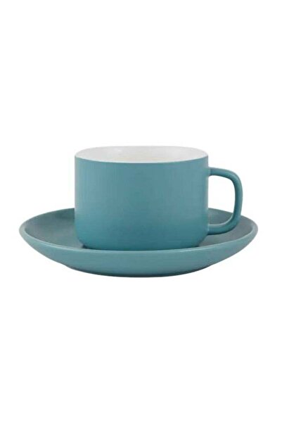 Generic Shuer Glazed Ceramic Square Handle Cup And Saucer Blue 210ml