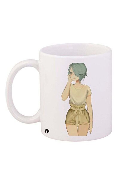 Generic BP Cartoon Girl Printed Coffee Mug White/Grey/Beige