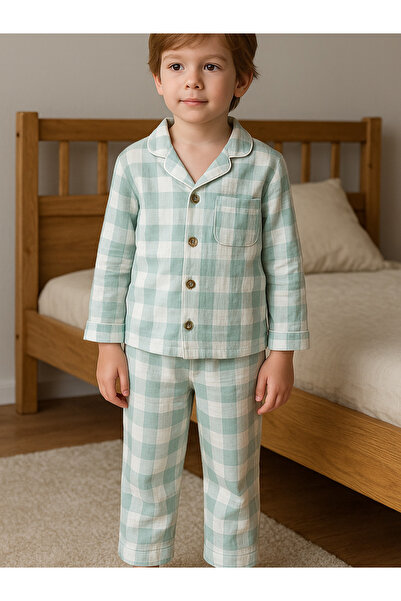 greenmoss Double Layer Muslin Children's Pajama Set
