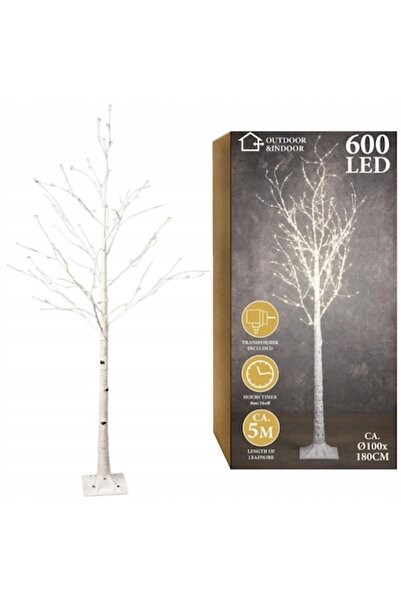 GIFTSOME Brad decorativ cu 600 LED-uri, 180 cm, cablu de 5 m, lumini albe