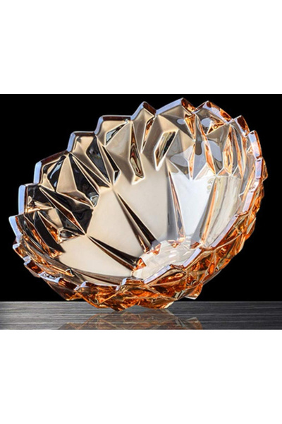 sahane & bazaar KRİSTAL DESENLİ CAM SUNUM VE DEKORATİF KASE MEYVELİK & SALATA...