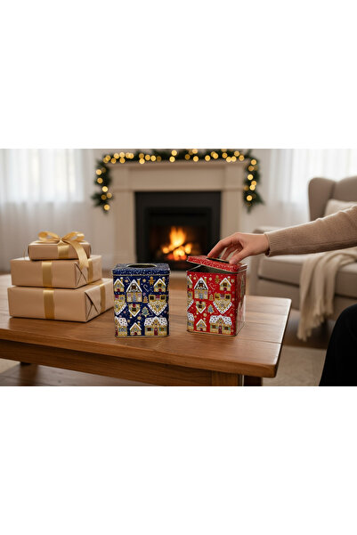 XENO COMPANY Yılbaşı temalı metal dekoratif kutu