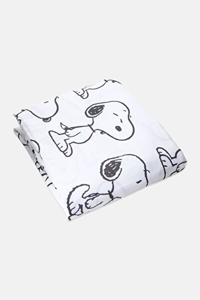PEANUTS ملاءة سرير مزدوجة مطبوعة برسومات جرافيكية، متعددة الألوان