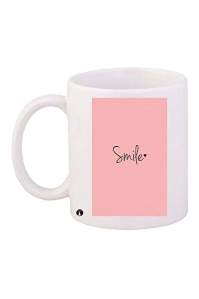 Generic BP Smile Printed Coffee Mug White/Pink/Black
