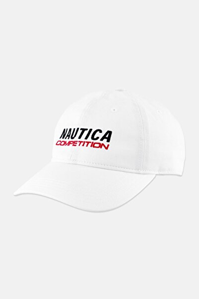 Nautica Men Boston Curved Peak Embroidered Logo Cap, White