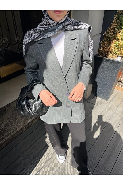 HN Store Çizgili Blazer Ceket