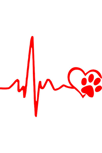 Oracal "I love pet" car sticker, 20x4cm, red