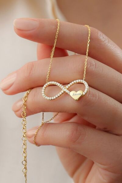 MUİ JEWELRY 925 Ayar Gümüş Annem Sonsuzluk Kolye