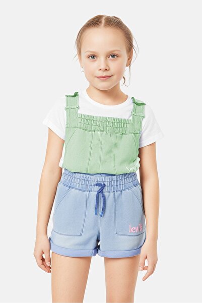Levi's Kids Girl Washed Basic Shorts, Blue