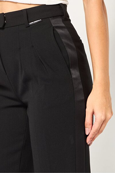 Karl Lagerfeld Women Regular Fit Solid Tapered Pants, Black