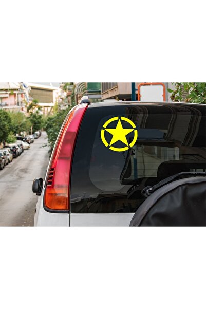 Oracal Car sticker ''Star military'', 17x17 cm, yellow