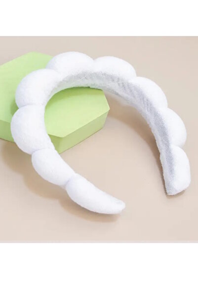 CAŞ DEKORASYON White Color Spa Hair Band Towel Crown