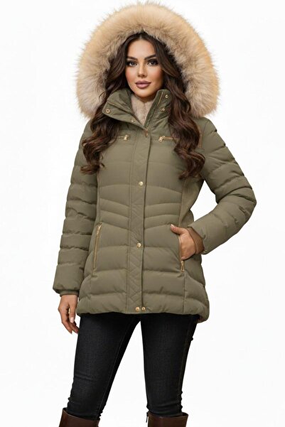 DYNAMO Women's Plus Size Sports Hooded Plush Inside Coat M5306 Bgl-St04892