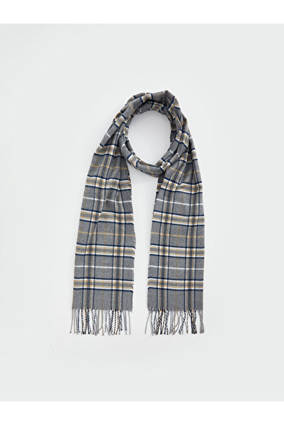 LC Waikiki Eșarfă pentru bărbați cu model în carouri, cu detaliu cu ciucuri, ...