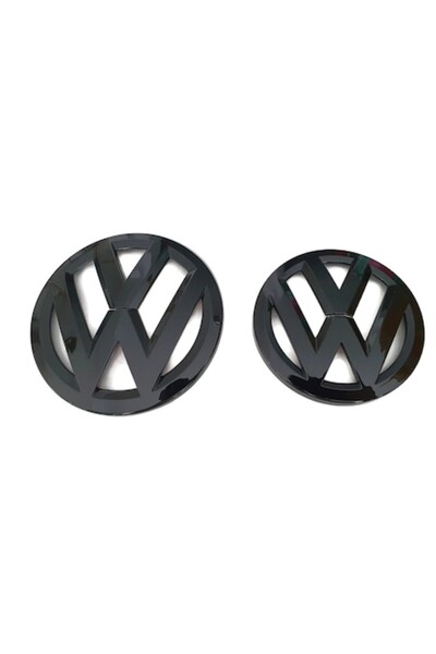 LinePartsBim Set 2 embleme față spate pentru Volkswagen VW Scirocco 2008-2014, 110mm și 90mm, negru lucios