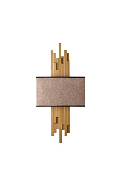 MOİRA Axis Çift Yönlü Abajur Başlıklı Aplik Parlak Gold, Rustik Metal Tekli Duvar Lambası AXIS-15112