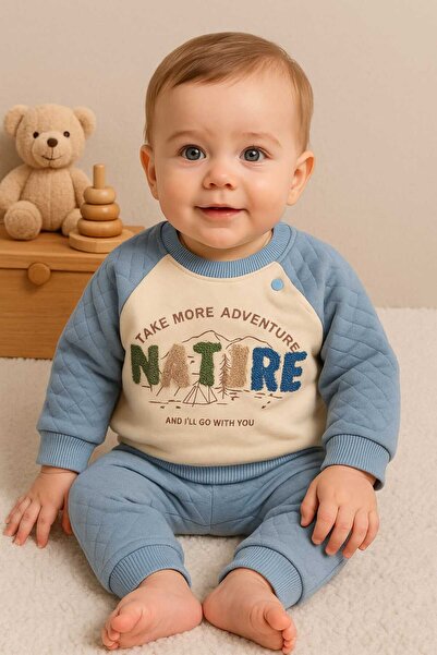 krm kerem bebe Quilted Baby Boy Suit