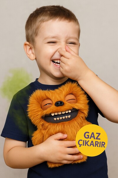 TOYFEST Gaz Çıkaran Fuggler Fart Face Sesli Hareket Sensörlü Komik Çirkin Peluş Oyuncak Count Underoo McGoo
