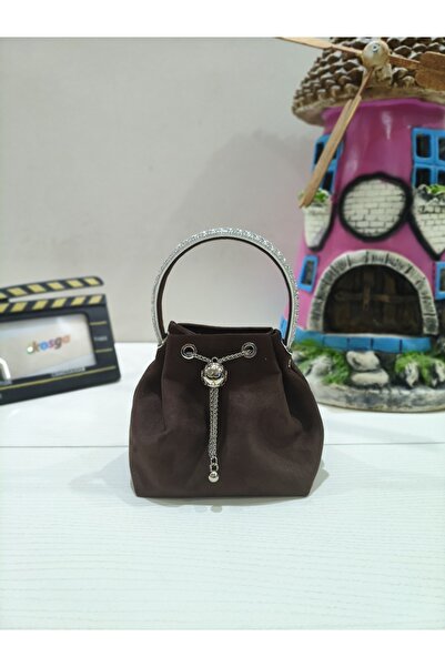 ikosga Women's Stylish Suede Bitter Brown Bag with Chain, Width 15 Cm, Length...