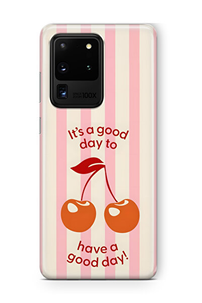 FLAMENKO Samsung Galaxy S20 Ultra Cherry Pattern Transparent Phone Case