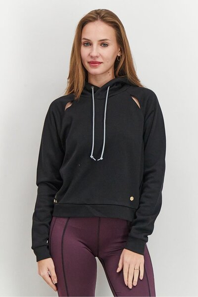 Asics Women Sports Fit Piped Dream Hoody Fitness And Training Sweatshirt, Black