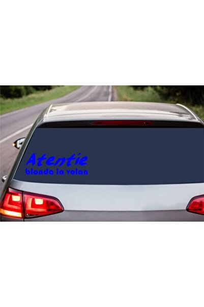 Oracal Car sticker "Be careful blonde driving", 17x5.8 cm, blue