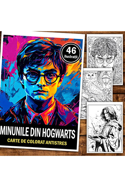 Legendary Gifts Книжка за оцветяване 46 илюстрации, Чудесата на Хогуортс, 98 ...