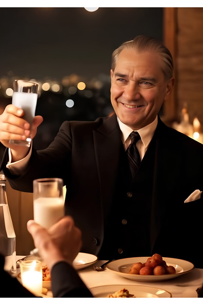 UĞUR STORE US RAKI İÇEN ATATÜRK Διακόσμηση Σπιτιού, Τοίχου, Σαλονιού, Γραφείο...