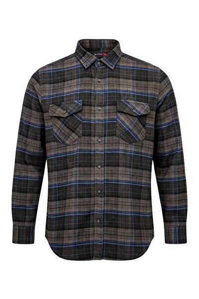 tambattal Χειμερινό πουκάμισο ξυλοκόπος μεγάλου μεγέθους με διπλή τσέπη καρό