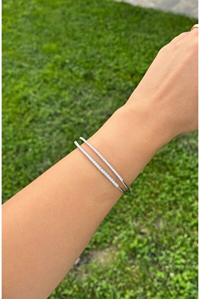 nunu takı Silver Colored Stone Handcuffs