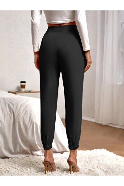 TUA MODA Tua Moda Women's High Waist Imported Crepe Pants with Pockets and Elasticated Legs